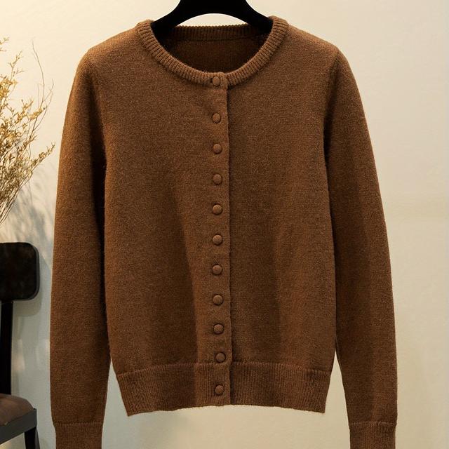 TEMU Single-button Vintage Versatile Sweater