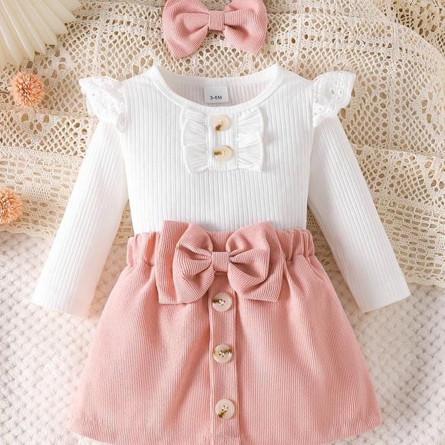 TEMU Girls' Triangle Bodysuit + Skirt Set - P101089, Outdoor