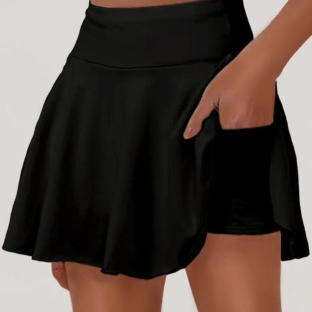 TEMU Elegant Women's Sports Midi Skirt With Pockets, Perfect For For Wives, Family,