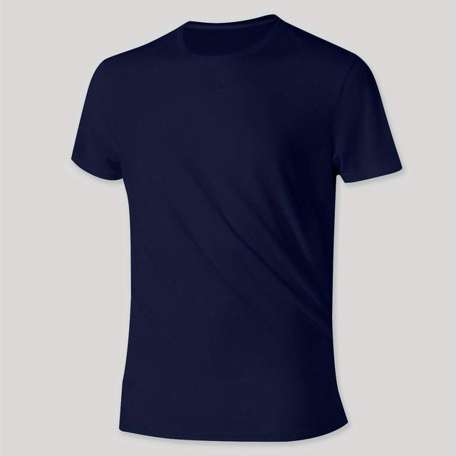 TEMU เสื้อยืดสีพื้นไซส์ใหญ่ สบายๆ สำหรับผู้ชาย คอกลม แขนสั้น เหมาะสำหรับกิจกรรมกลางแจ้งในช่วงฤดูร้อน