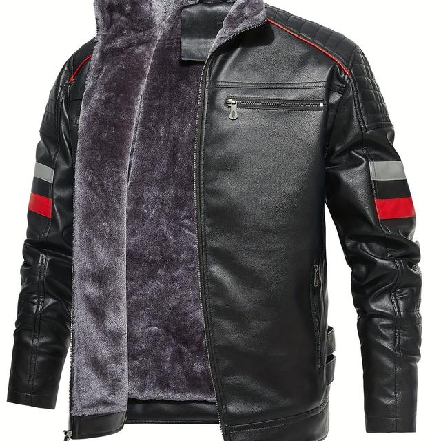 TEMU Men' Racer Vintage Motorcycle Distressed Retro Biker Jacket
