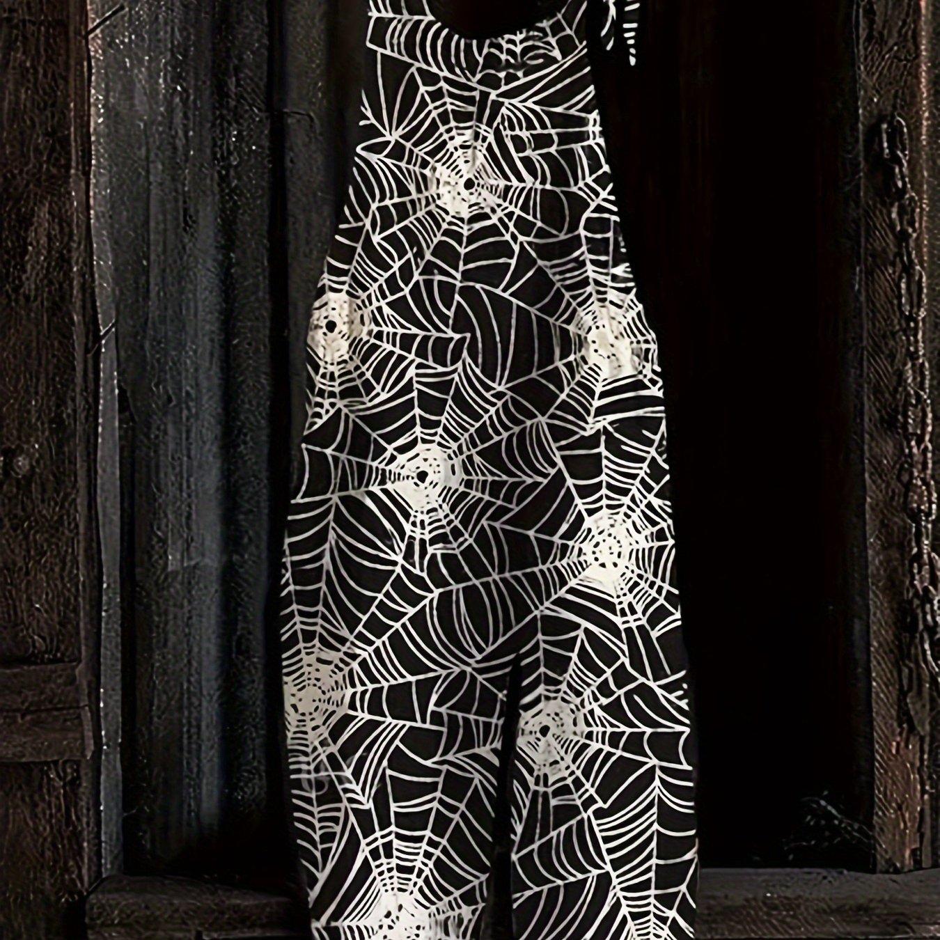 TEMU Halloween Women's Printed Pattern Loose Casual Overalls