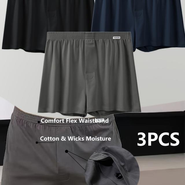 TEMU 3 Piezas de Bóxers para Hombre en , Ajuste Holgado, Suaves, Cómodos y Transpirables, Disponibles en Múltiples Tallas