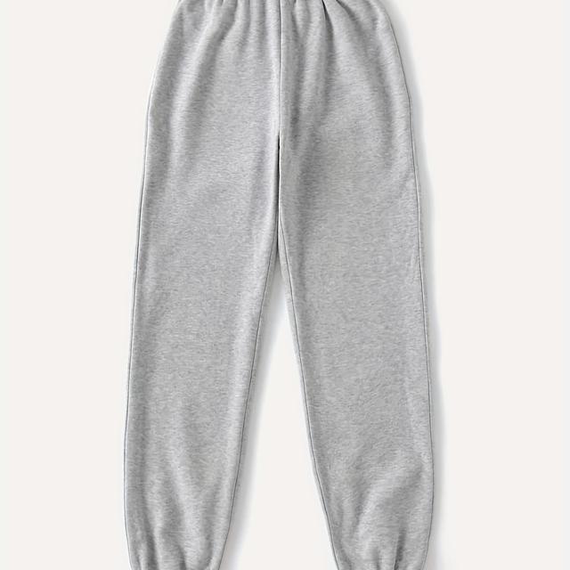 TEMU Pantalones largos de mujer con cordón de ajuste en la cintura, color liso, joggers casuales de corte ajustado, cómodos pantalones de chándal de yoga con tobillos elásticos, estilo deportivo