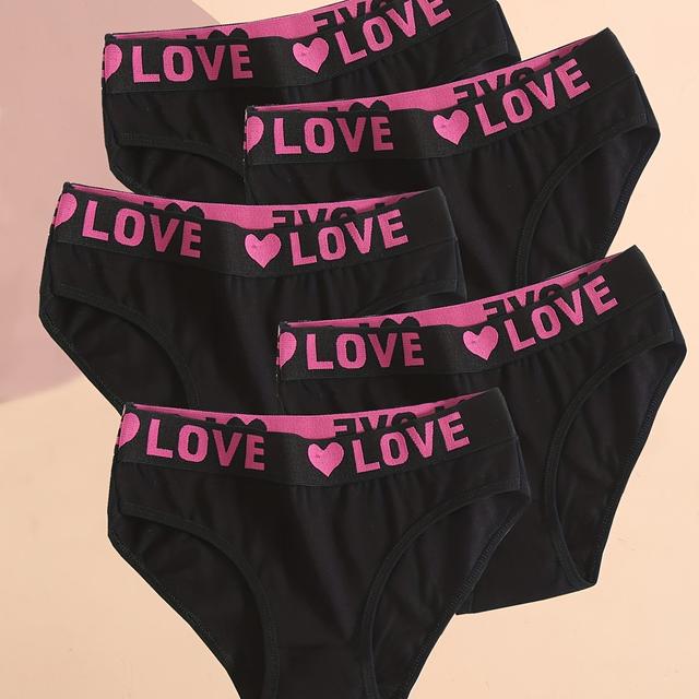 TEMU Pack de 5 Bragas Triangulares de Mujer Talla Grande con Estampado de Transpirables