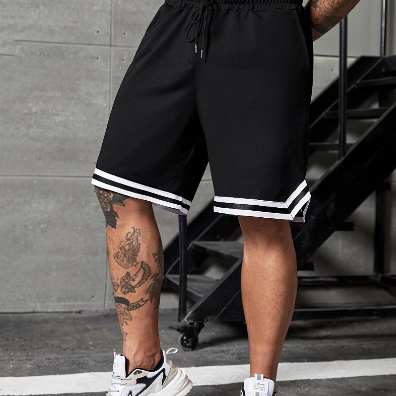 TEMU Men's Casual Sporty - Solid Drawstring Pocket Loose Shorts