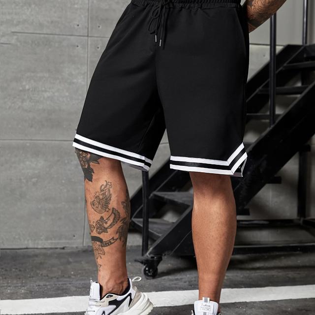 TEMU Men's Casual Sporty - Solid Drawstring Pocket Loose Shorts