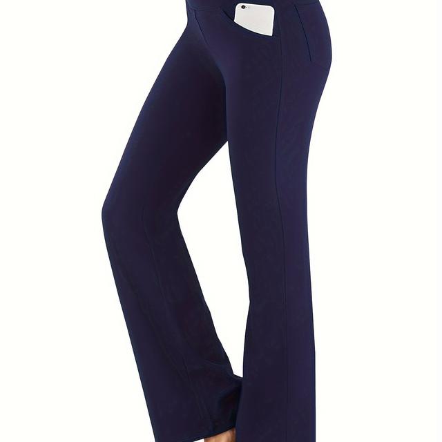 TEMU Pantalones Deportivos De Elasticidad Con Bolsillo, Leggings Deportivos De Pierna Larga Para El Ocio, Pantalones De Mujer