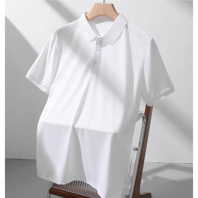 TEMU Men Solid Color Shirt For Men Unisex Casual Short Sleeve T-shirt Clothing Collared Plain Outfits Menswear Lingerie Beige Human Top