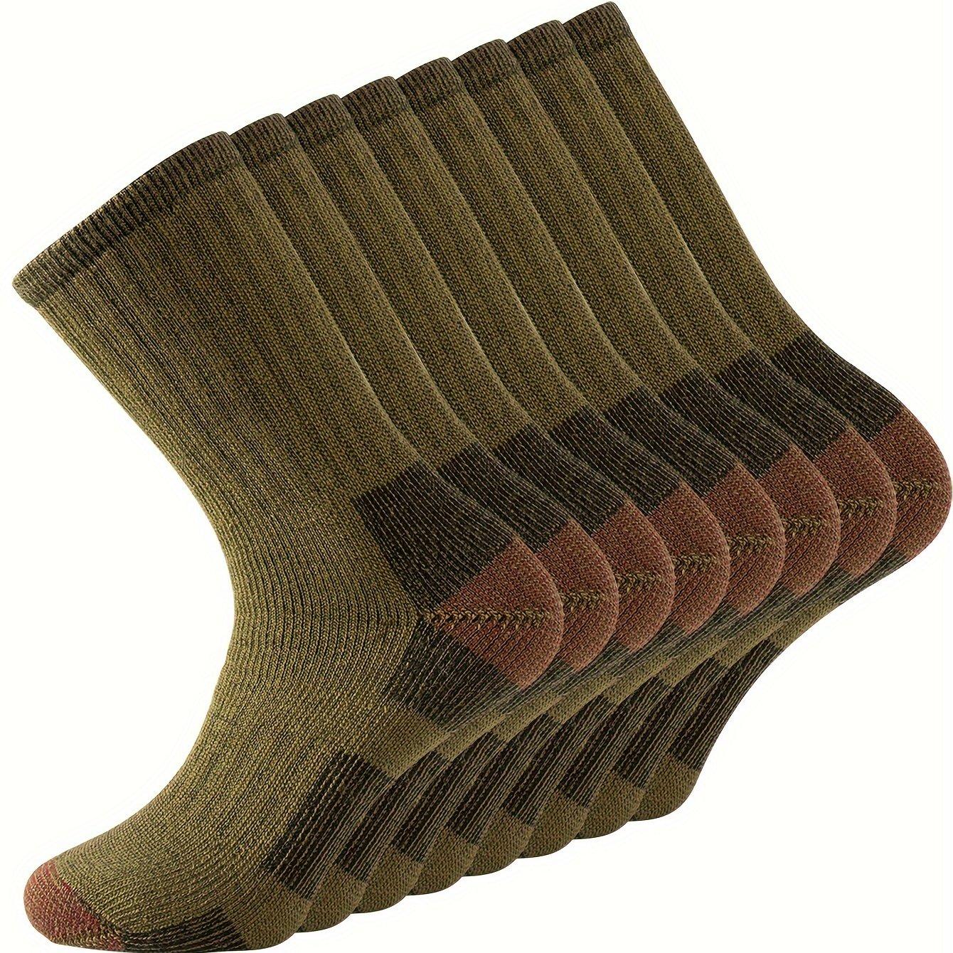TEMU 4 Paare Herren-Sportsocken aus -Mischung mit Polsterung für Wandern, Spazierengehen und Laufen, konzipiert, um die Knöchel warm und strapazierfähig zu halten.