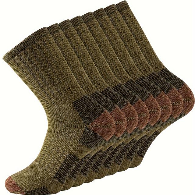 TEMU 4 Paare Herren-Sportsocken aus -Mischung mit Polsterung für Wandern, Spazierengehen und Laufen, konzipiert, um die Knöchel warm und strapazierfähig zu halten.
