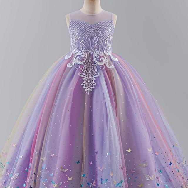 TEMU Girls' Dresses, Princess Gowns For Children, Puffy Wedding Dresses For First Birthdays, Outfits, And Christmas Performance .