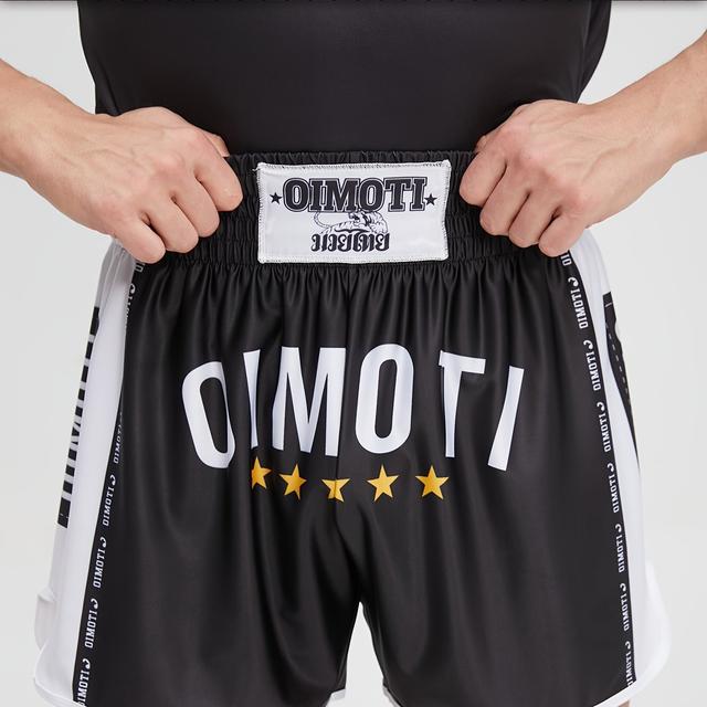 TEMU Men's Oimoti Loose-fit Quick-dry Boxing Shorts Suitable For Gym, Training, & - Breathable Stretchable Muay Thai Shorts With Suitable For - Wear, Machine Washable For Fitness, Running, Pants