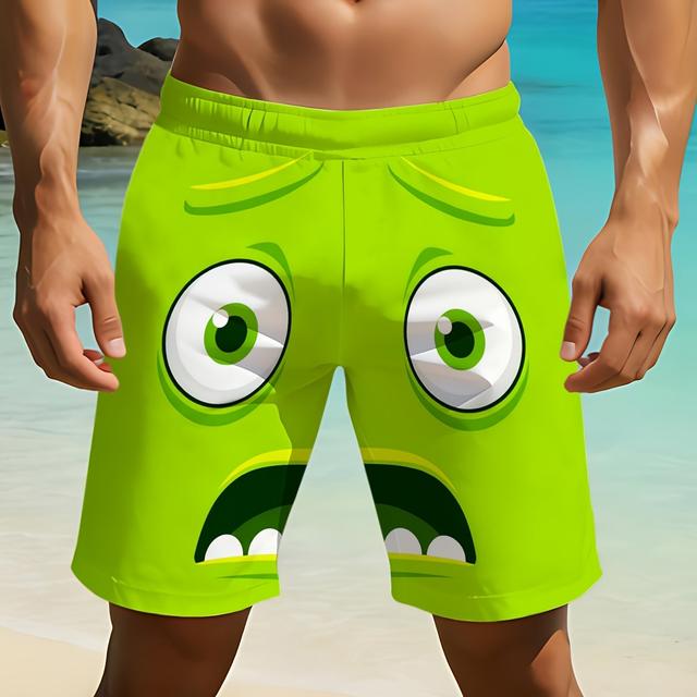 TEMU กางเกงขาสั้นชายลายการ์ตูนสยองขวัญ 3D พิมพ์ลายแฟชั่น - เบาสบาย เหมาะสำหรับใส่ในฤดูร้อน ใส่สบายและพอดีตัว เหมาะสำหรับเล่นกอล์ฟ ตกปลา บาสเกตบอล แคมปิ้ง ยิม ว่ายน้ำ และกิจกรรมชายหาด