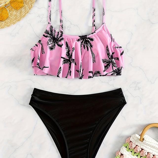 TEMU 's Large Flap Print Two-piece Swimsuit