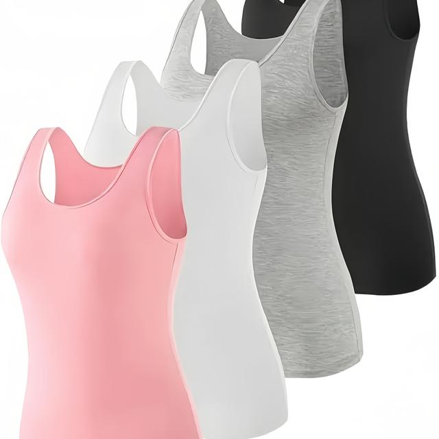 TEMU 4 Affordable Women's Sleeveless Camisoles, Versatile Spring/summer Basics, Innerwear Tank Tops