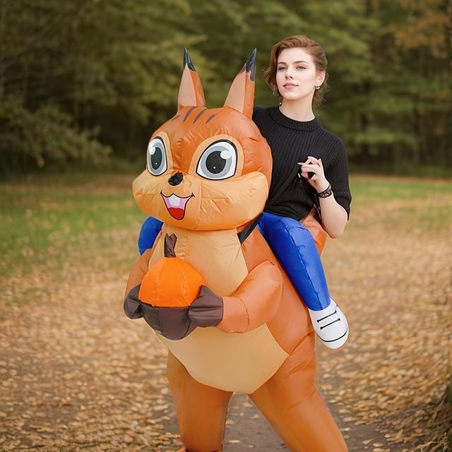 TEMU Déguisement gonflable pour adultes d'un écureuil de dessin pour Halloween