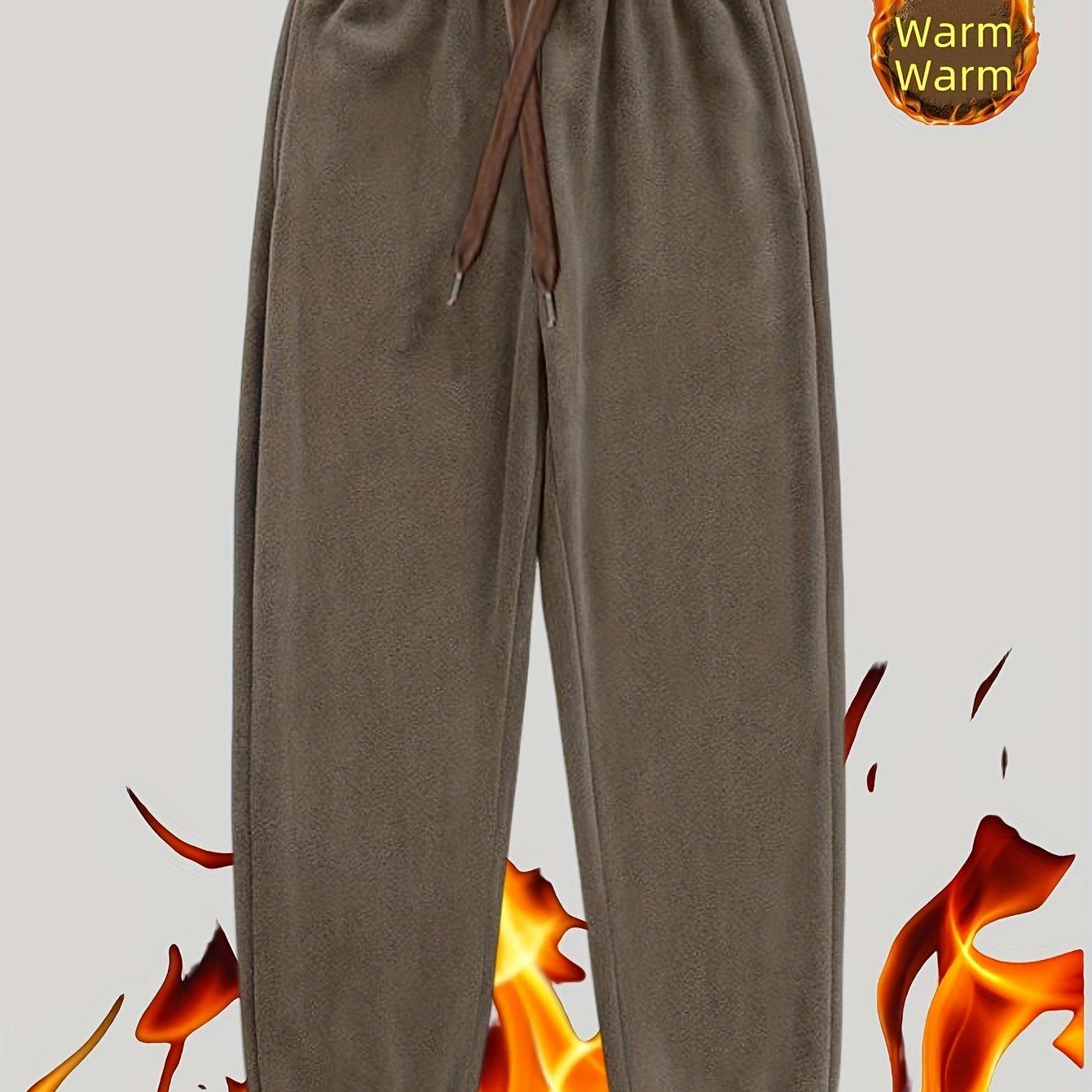 TEMU Pantalones Jogger para Hombre con Forro y Bolsillo Trasero - Pantalones de Entrenamiento de Invierno Ajustados, Pierna , Cálidos y Deportivos para Frío (Color Sólido, Lavable a Máquina)