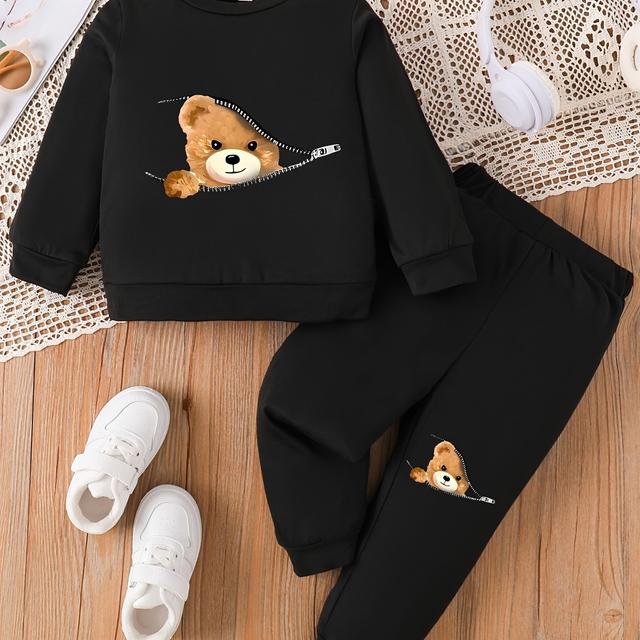 TEMU 1 Set Long T- And Pants Outfit For - All Knit , For