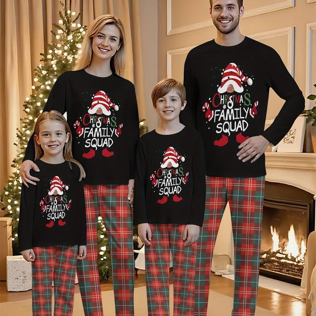 TEMU Christmas Versatile Matching Outfits For Parents And, Perfect For Family Gatherings. Round Neck Long Sleeve Sets, Stylish Family Outfits, Festive Attire, Machine Washable.
