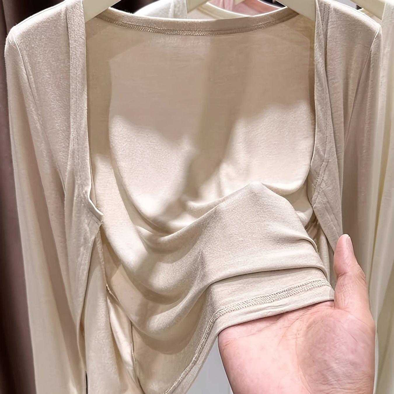 TEMU Cropped Top aus Modal mit ultraweichem Gefühl, neuer Sommer-Dopamin--dünner Schal-Überwurf für Damen