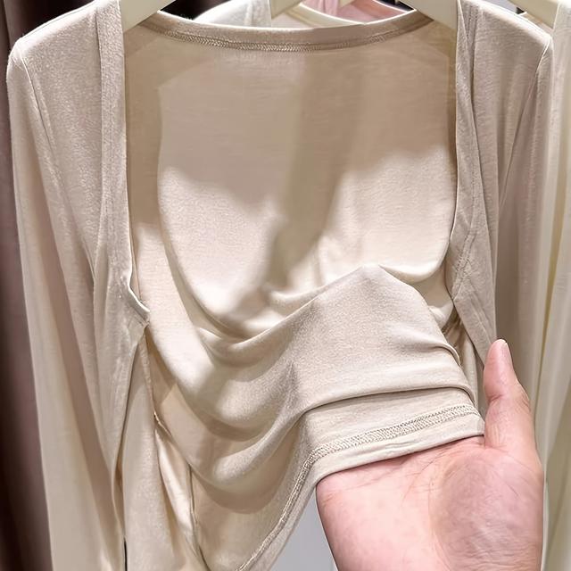 TEMU Cropped Top aus Modal mit ultraweichem Gefühl, neuer Sommer-Dopamin--dünner Schal-Überwurf für Damen