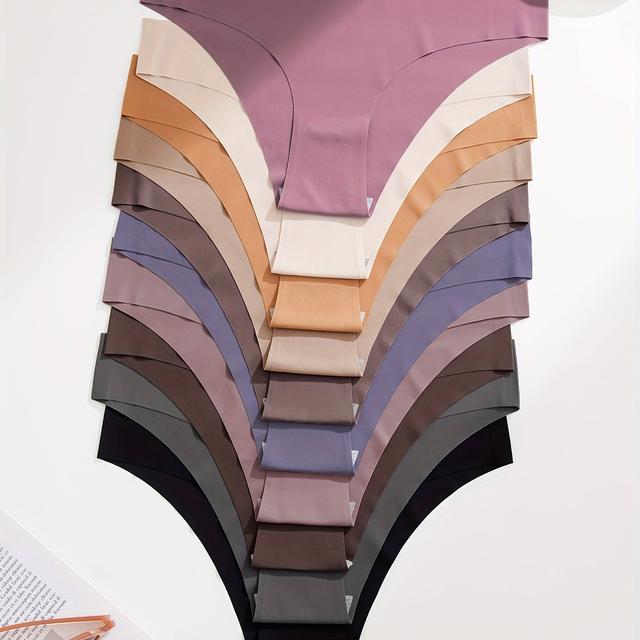 TEMU Pack Of 10 Seamless Low-rise Hipster Panties