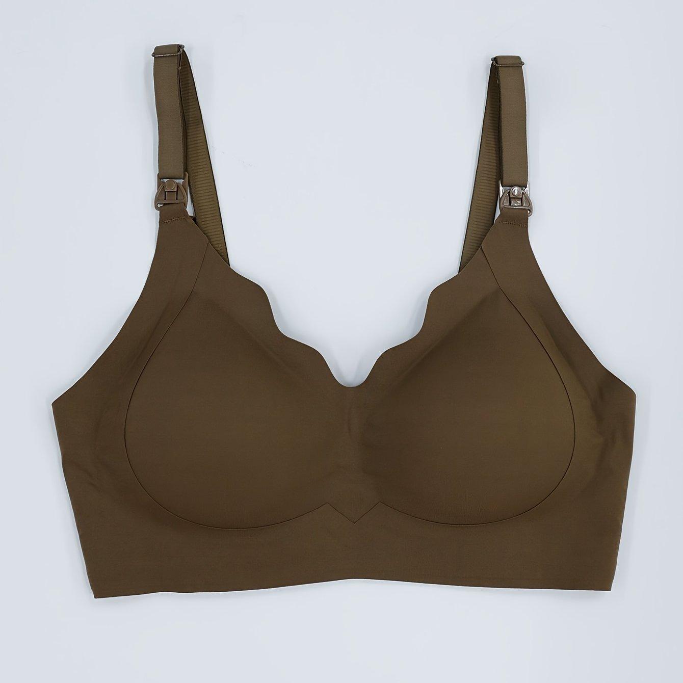 TEMU Maternity Nursing Bra With Removable Sponge Pads, Adjustable Straps And Front Clasp For Easy Breastfeeding - Suitable For Mothers During & After Pregnancy