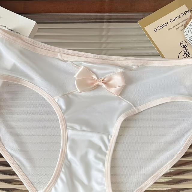 TEMU 【1枚】トーク ピュアデザイア ボウ セクシー レディース 下着 | 薄手 通気性 ローウエスト クロッチ 三角ブリーフ