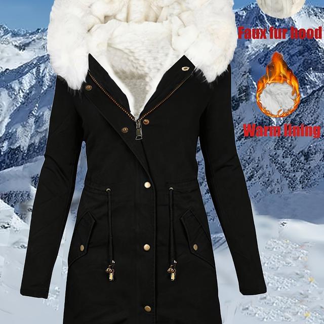 TEMU Ladies' Autumn And Winter Hooded Fleece Jacket P0838