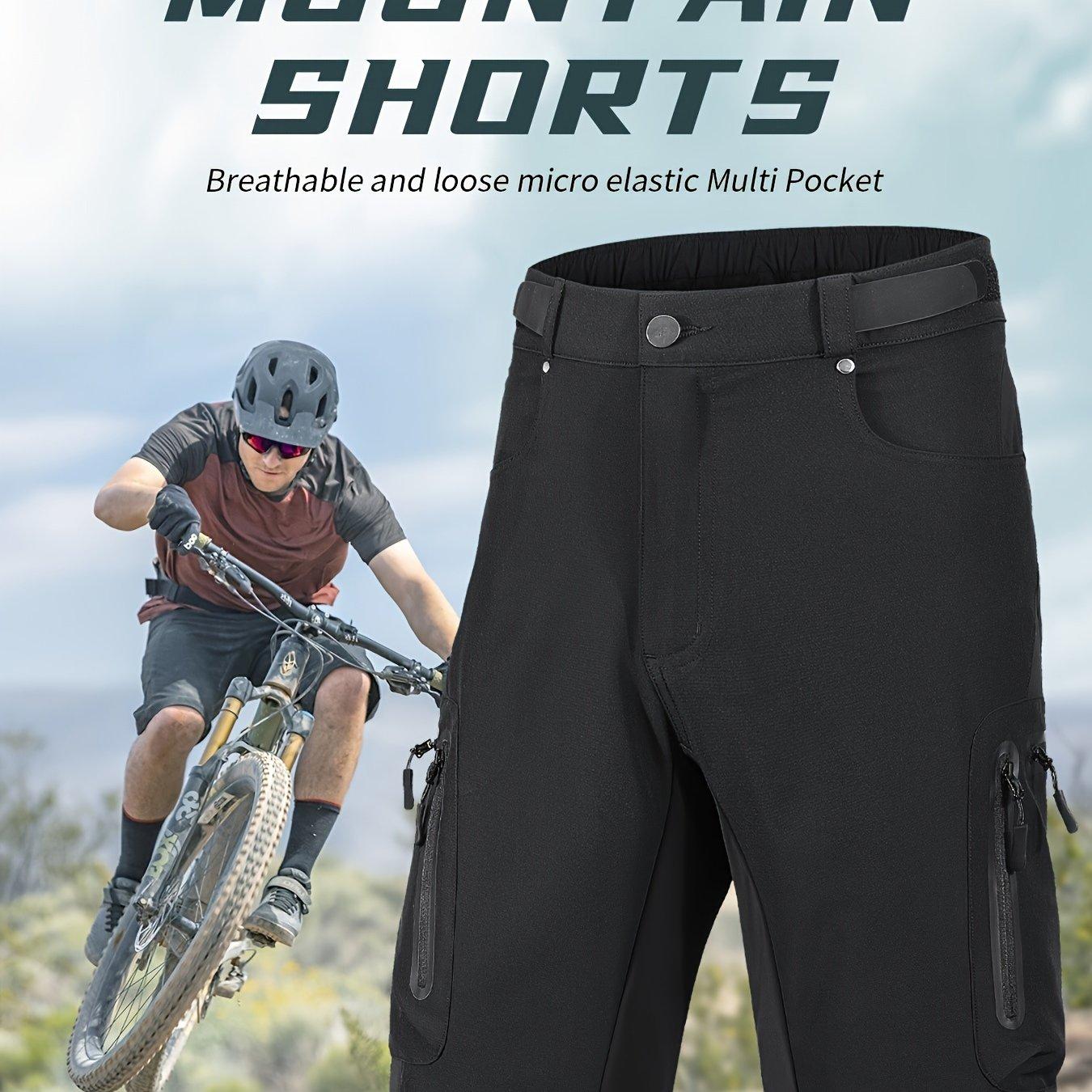 TEMU Men's Quick-dry Breathable Riding Shorts, Multi-pocket, Zipper Riding Wear And Outdoor Activities Multi-functional Athletic Shorts (size Exchange)