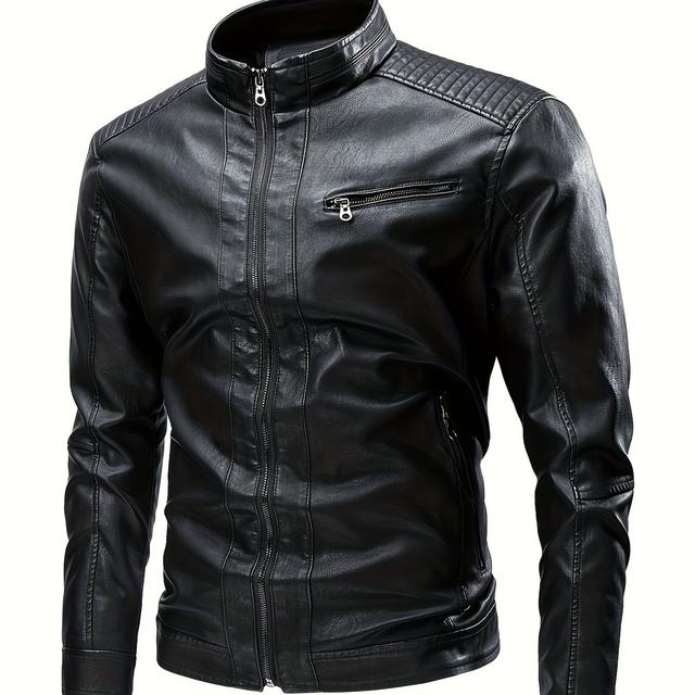 TEMU Veste de Cycliste Marron pour Homme - Coupe-Vent à Col Style Course avec Poches Zippées, Veste Décontractée à Manches Longues pour & , Équipement de Motocross