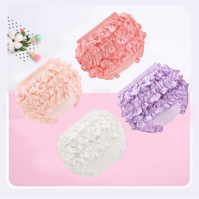 TEMU 4pcs Girls' Baby Soft Breathable Edges Diaper Covers - , Lavender, & Triangle Cloth Pants, Machine Washable For & (pink, Lilac, White, Sky Blue)
