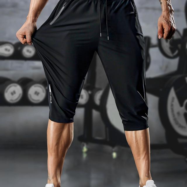 TEMU Men's Breathable Quick Dry Athletic Shorts, Comfy Drawstring Shorts For Sports & Fitness