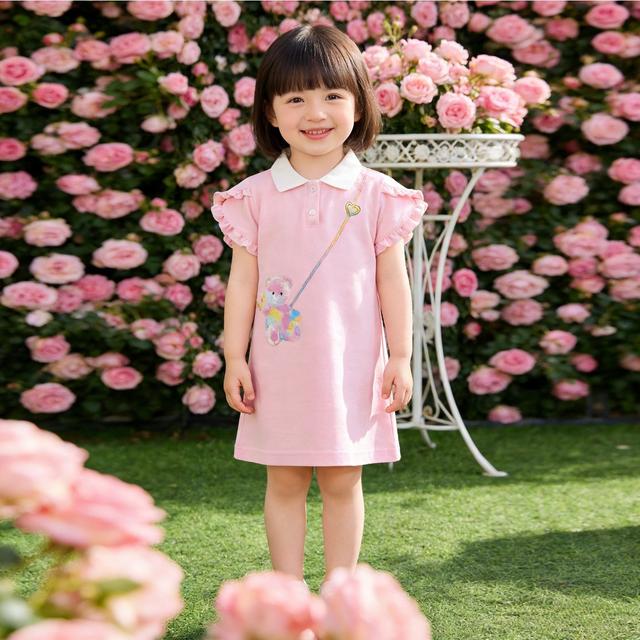 TEMU ชุดเจ้าหญิงน่ารักสำหรับเด็ก, มาพร้อมชุดเดรสโพลล์รูปหมีหลากสีสัน นุ่มสบาย และมีสไตล์ เหมาะสำหรับงานเลี้ยงวันเกิด, งานแต่งงาน และงานศีลล้างบาป