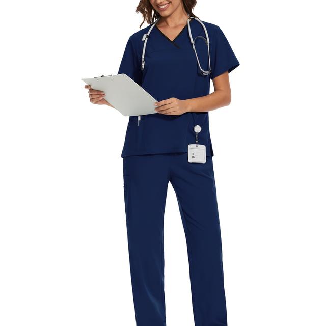 TEMU Surgical Uniforms Workwear Clothes Nurse Scrubs Set Nurse Accessories Uniform Surgical Dental Top Pants Sets