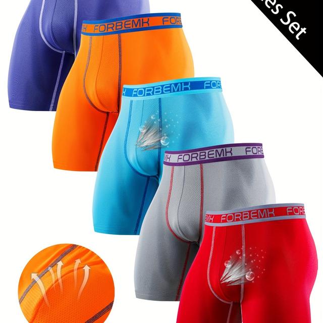 TEMU FORBEMK 5 Stück Herren Quick-Dry Sheer Boxershorts – Weiche, atmungsaktive Badehosen-Unterwäsche für Schwimmen, Pool & Strand – Semi-Boxershorts mit minimalem Volumen (5 Stück)