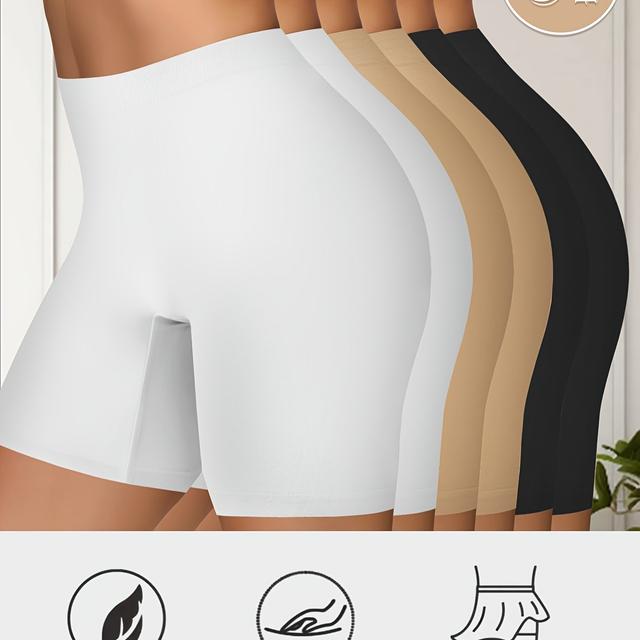 TEMU 6pcs Seamless, Lightweight, Light Beige-friendly, Anti-chafing, Quick-dry, Breathable Women's Panty Set