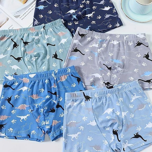 TEMU Cartoon Dinosaur Random Color Three-pack Soft Boy Boxers