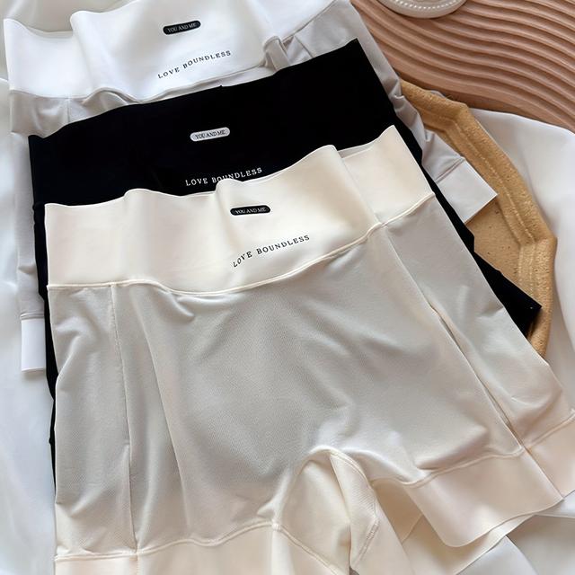 TEMU 3pcs Women's Boxer Briefs With Letter Print, Fashion Solid Color Mid-rise Comfortable Soft Panties