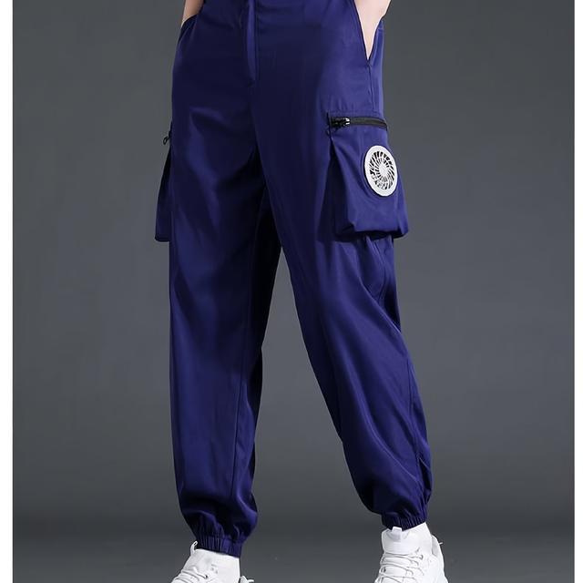 TEMU プラスサイズ - ワークマンエアコン付きパンツ、2つのファン付き、ス、男性と女性に適しています、屋外作業用、高空気量のワークウェア、USB電源供給で涼しく着用、熱中症予防、夏、電気ファン付き、工場