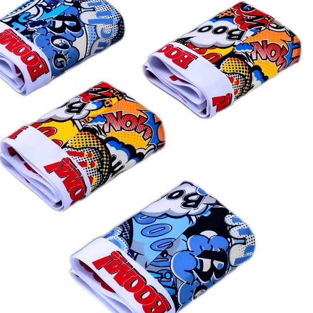 TEMU 1pc/2pcs Men's Breathable And Comfortable Elastic Boxing Shorts, Fashionable And Versatile Boxing Shorts, Sports Shorts, Men's Underwear Cartoon Style