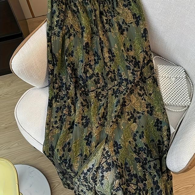 TEMU レディース ハイウエスト ル ヴィンテージ カート - 素材、トフィット、パーティー・オフィス・日常着用 - 洗濯機対応 夏用スカート、レトロファッション、高品質ステッチング、ファッションモデル向け