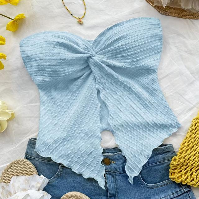 TEMU Women's Vacation-style Twisted Texture Tubular Top