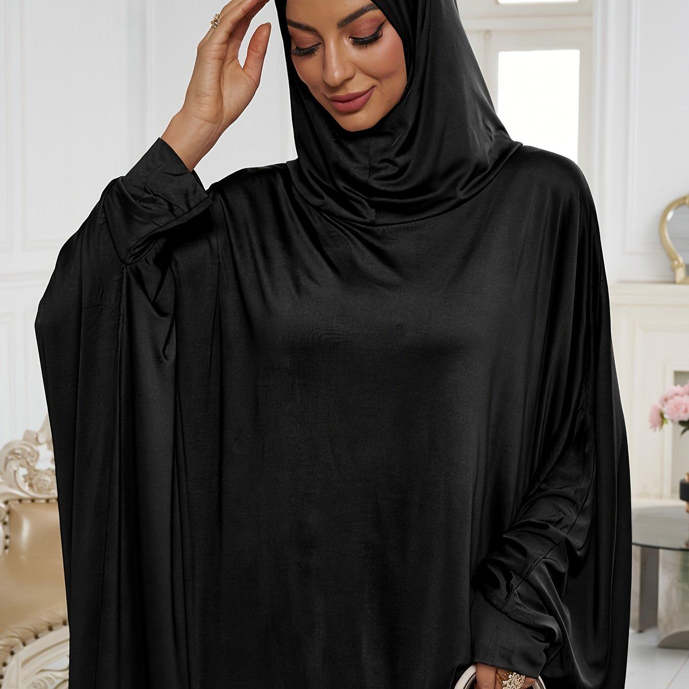 TEMU Plus Size, 1pc Elegant And Stylish 1pc Hooded Abaya, Summer , Dress, Summer Abaya Robe, Women's