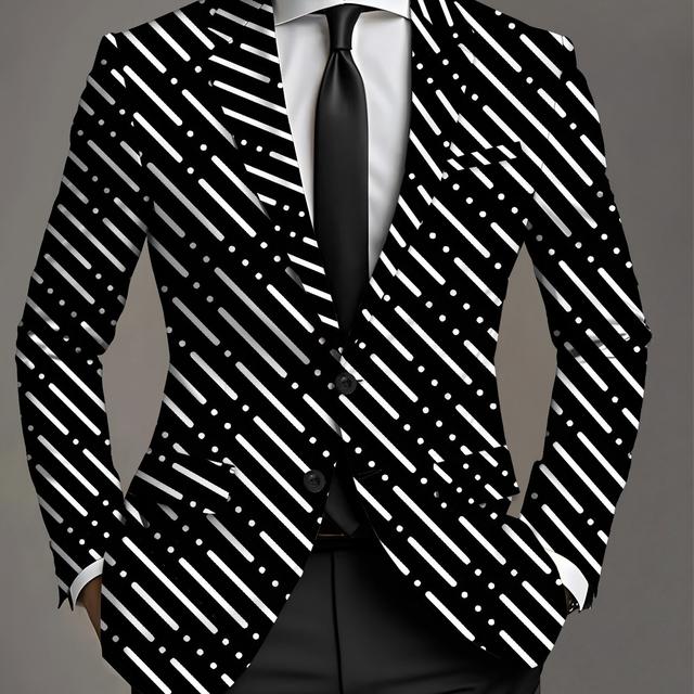 TEMU جاكيتات بدلة رجالية عصرية ومريحة للخريف والشتاء، ملابس رسمية أنيقة وقابلة للتنوع ومناسبة للحفلات الزفاف والمآدب، تتميز بتصميم عصري مع طبعات رقمية