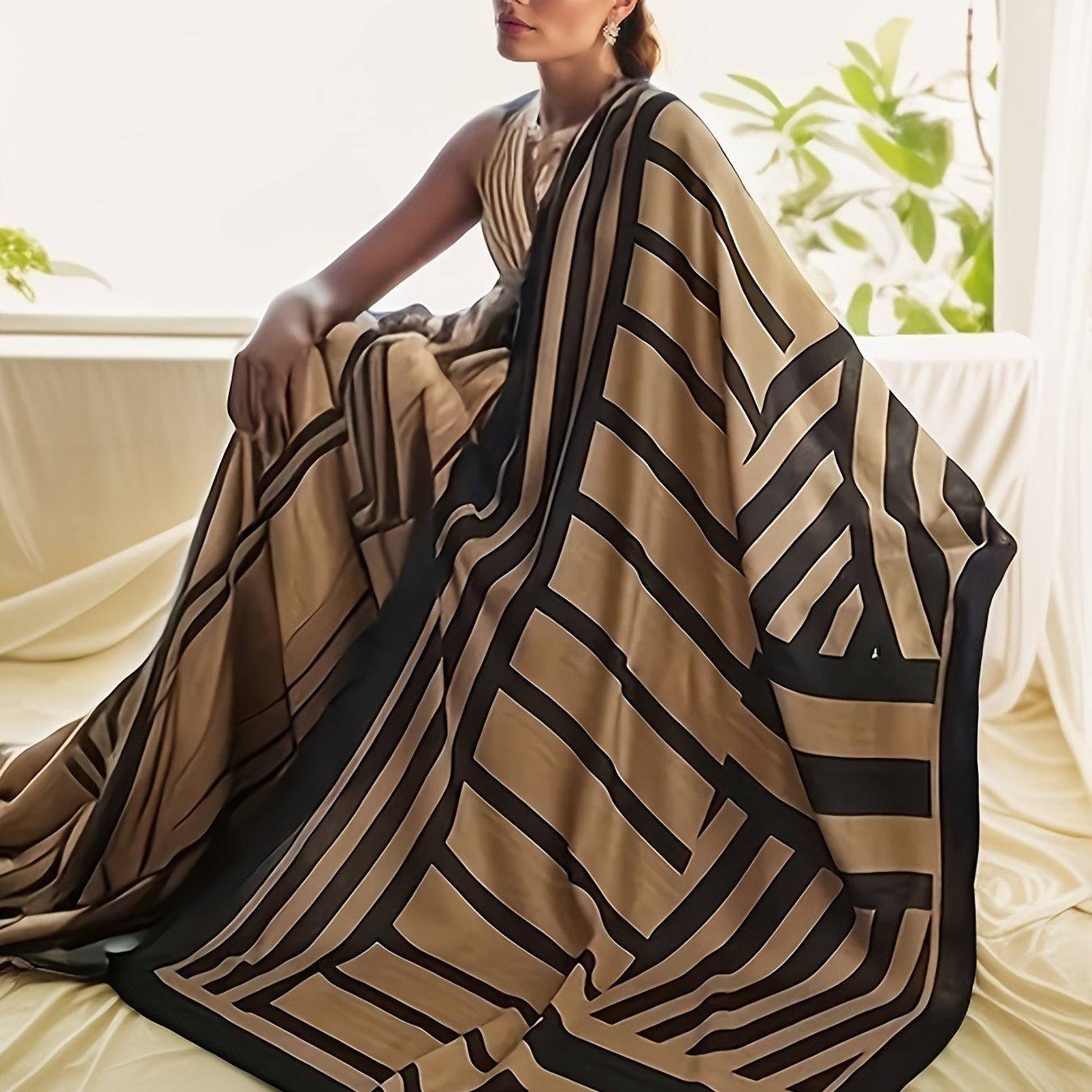 TEMU Size Geometric Shawl - Lightweight, Windproof & Sun-protective For Spring/summer/fall | Wrap For Women