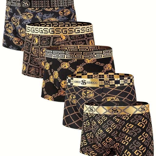 TEMU 4/5pcs Of Men's Summer Boxer Briefs, Luxurious Breathable And Comfortable Trunks, Elastic Sports Shorts, Casual Underwear For Daily Use