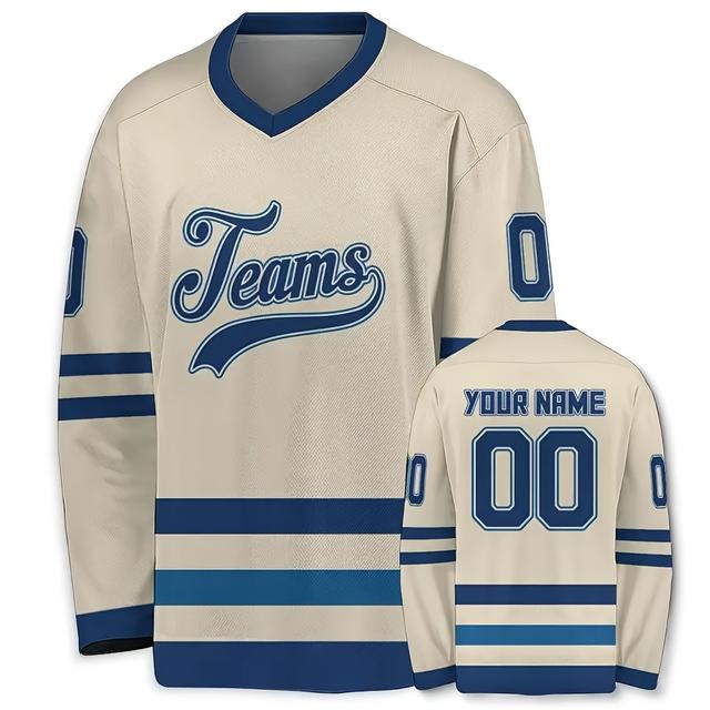 TEMU Customize Your Own Hockey Jersey, Breathable Pullover, Team Parties And Sports - Gift