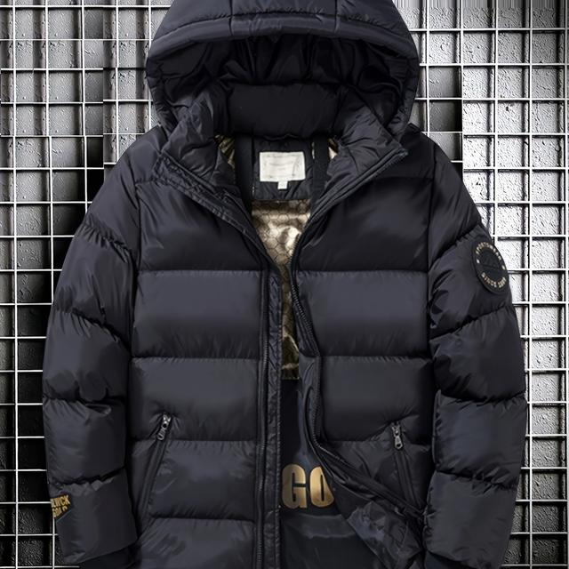 TEMU Jungen Winterjacke Schwarz Brot Mantel für Mittelgroße Große Kinder, Dicke Oberbekleidung, Warme Kinderjacke,